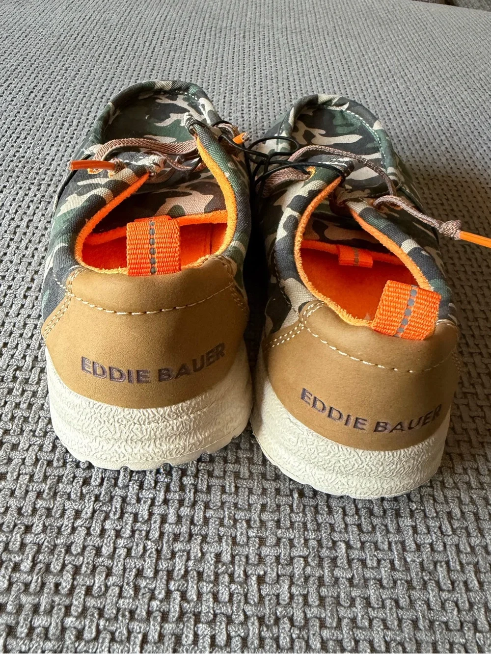 Eddie Bauer Boys Camouflage Canvas Slip-On Shoes Green Orange 13 Camo Kids